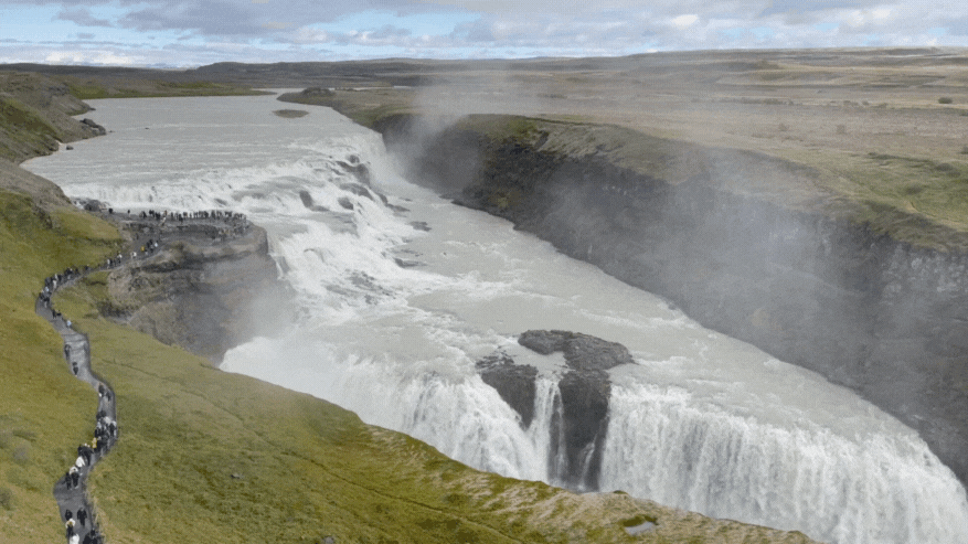Iceland waterfall in motion